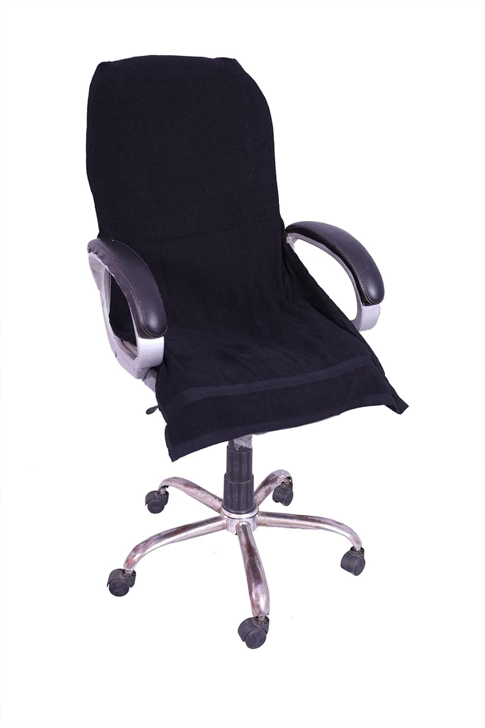 ROMAN HOME 100 Chair Bath Towel Soft for 500 GSM Super Soft Office Chair Towel with Tie Knot Pack of 1 Black Towel Full Size 60x30in