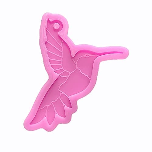 Shiny Glossy Animal Hummingbird Shape Silicone Molds for DIY Craft Keychain Polymer Clay Mold Epoxy Pendant Resin Crafting Making Backpack Cake Decor Fondant Mould