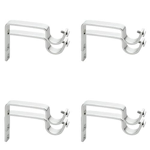 GLOXY ENTERPRISE Stainless Steel Curtain Support/Rod Brackets/Clamps Holders for Curtain Bracket and Rod Support (Pair of 4)
