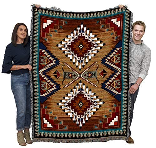 Pure Country Weavers Brazos Blanket - Southwest Native American Inspired - Gift Tapestry Throw Woven from Cotton - Made in The USA (72x54)