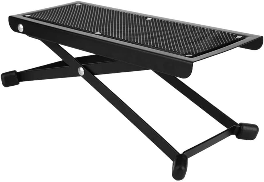 kh Guitar Foot Stool 5 Adjustable Height Folding Foot Rest Made of Solid Iron Guitar Foot Stand for Classical Guitar Non Skid Metal Guitar Pedal for Comfortable and Solid Support