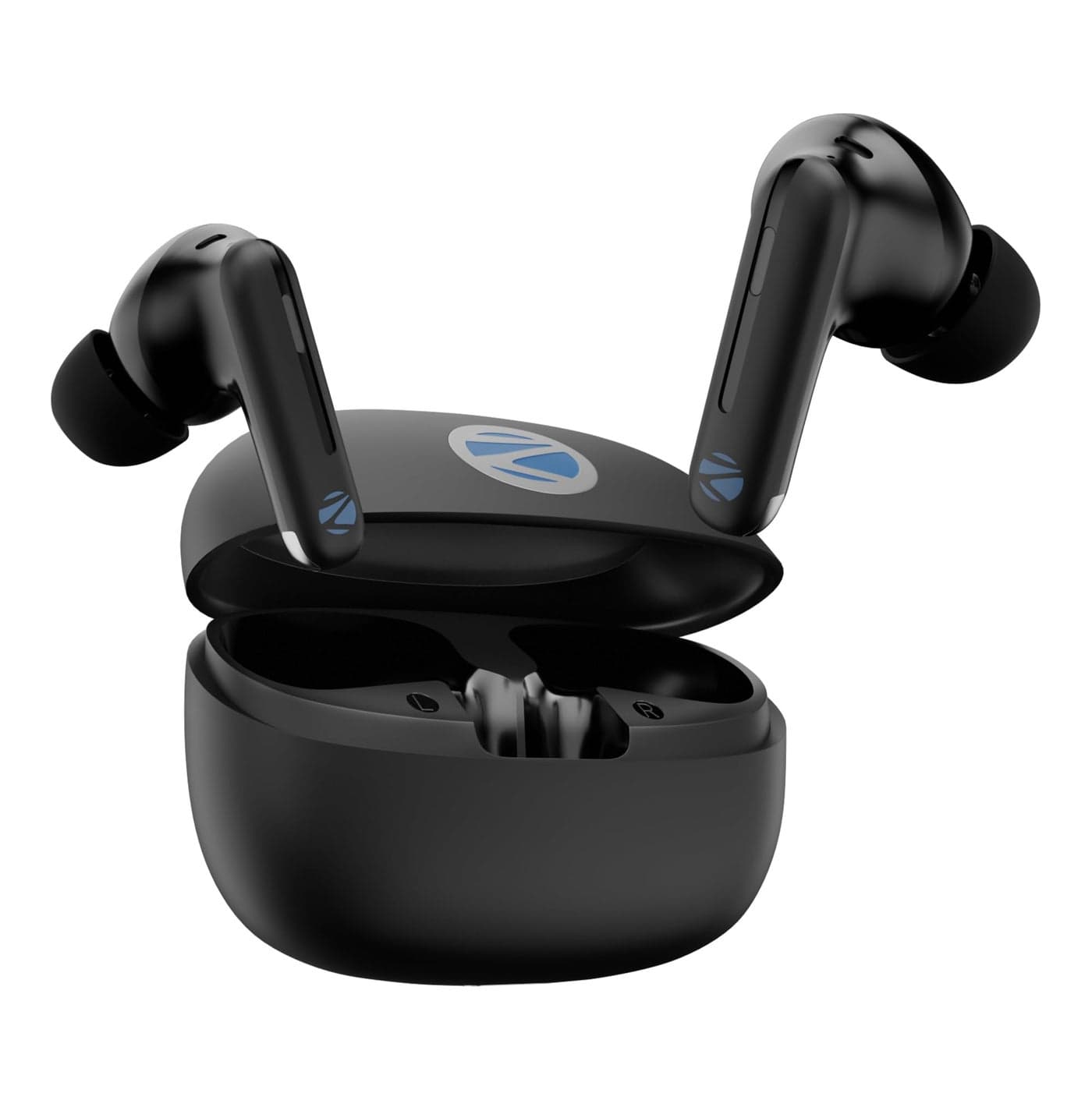 Zebronics in-Ear Wireless Earbuds, 50dB Hybrid ANC, Upto 27 Hrs Backup, Transparency Mode, 13mm Neodymium Magnet Drivers, 3 EQ Modes, Low-Latency Gaming, Quad Mic, BT v6.0 (Monk Pro, Black)