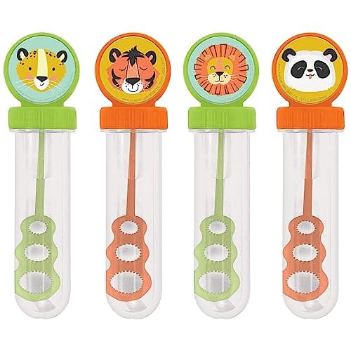 Plastic Bubble Tubes 1 Oz 4 Pcs Perfect Party Favors for Kids Birthdays Themed Parties Get Wild Birthday