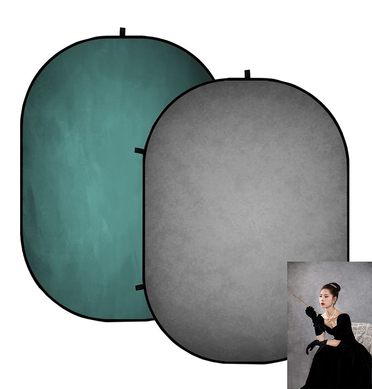 Kate Pop up Backdrop Gray Collapsible Backdrops for Photography Studio Portable Backdrop for Headshot 5x65ft