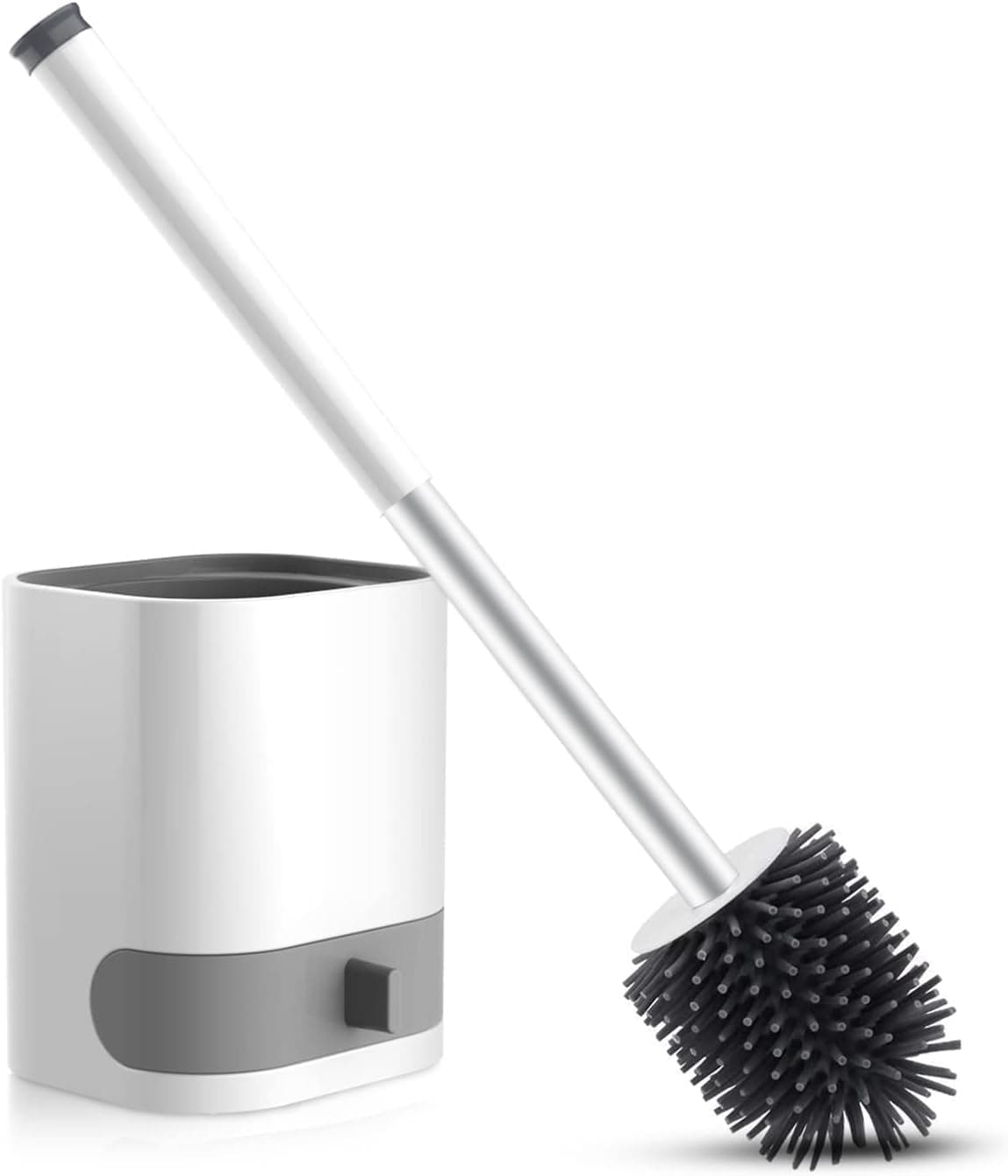 Abhaymart Silicone Toilet Brush and Holder Bathroom Toilet Brush Holder SetSilicone Toilet Cleaning Brush Kit with Soft Bristle Brush Toilet Bowl Brush and Holder
