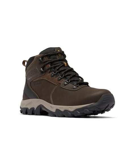 Columbia Mens Newton Ridge Plus II Waterproof Hiking Boot, Cordovan/Squash, 8 Wide