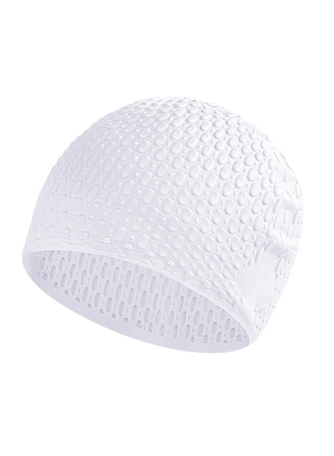 Silicone Swimming Cap for Long Hair Large Size Ear Protection Comfortable Fit White