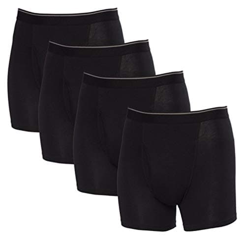 Kirkland Signature Men's Boxer Brief Pima Cotton 4 Pack (Large, Black)