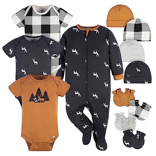 Gerber Baby Boys 12 Piece Layette Gift Set Brown Deer 03 Months