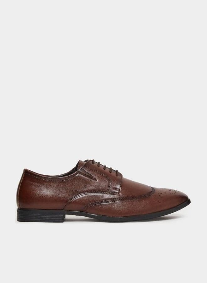 Brown Classic Brogue Lace-Up Shoes