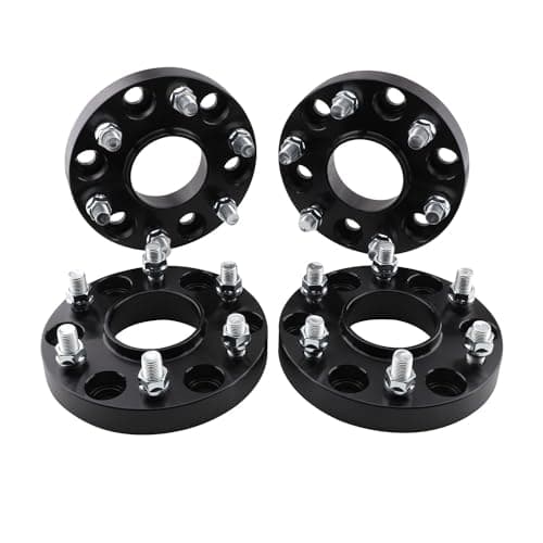 ZY WHEEL 4pcs 6x5.5/6x139.7 Wheel Spacers M14x1.5 1" Black Compatible for 2019-2024 Ram 1500 77.8mm Hub Bore 6 Lugs Hubring Spacer