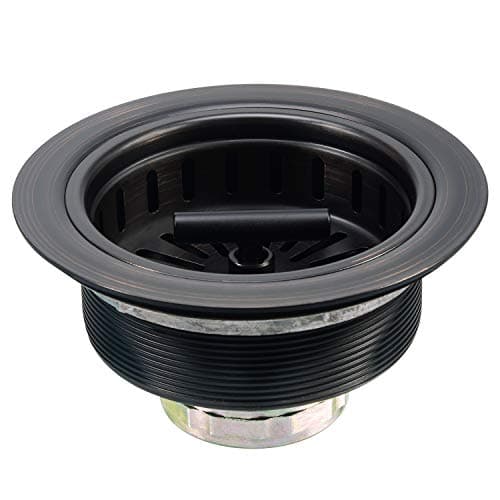 KONE 312 Inch Bronze Kitchen Sink Drain Assembly Kit Oil Rubbed Bronze Stainless Steel with Strainer BasketDrain Stopper