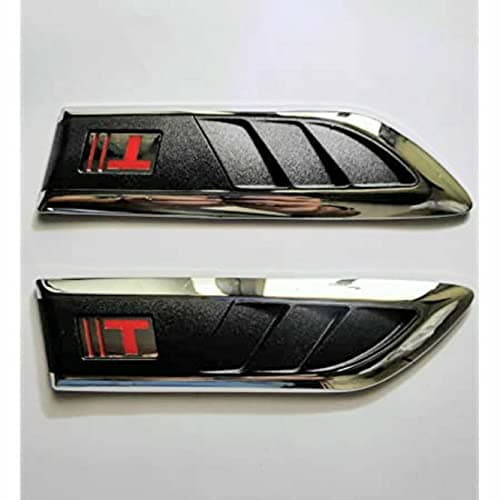 ZESI Car Side Decorative Air Flow Vent Chrome Plated Sticker for All Cars, Fender Sticker for Car(Set of 2, ABS Plastic, Adhesive Tape Attached)