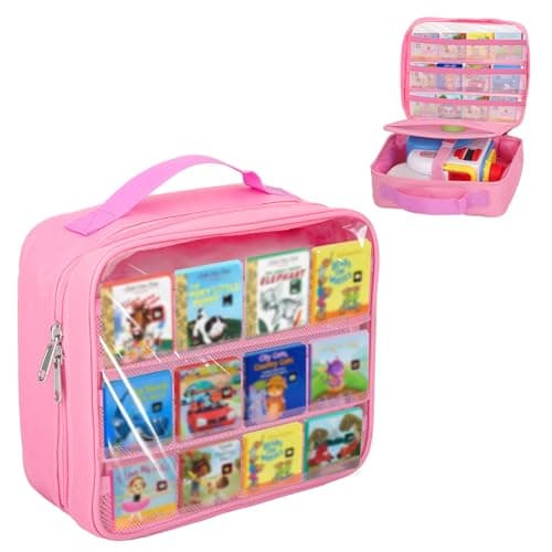 Taladad Carrying Case Compatible with Little Tikes Story Dream Machine Books Starter SetPortable Storage Bag with Handle for StorytimeLittle Golden BookLittle Puppy Character Pink
