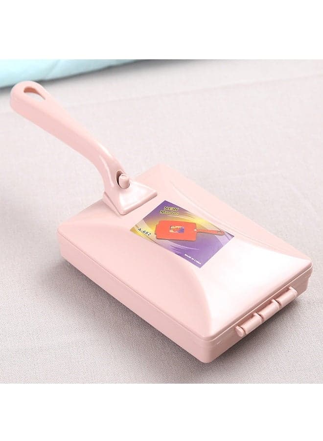 Portable Hand Twin Roller Type Dusting Brush, Cleaning Brush, Carpet Clean,For sofa ,Bed,Blanket,Carpet Remove Dusting - Pink