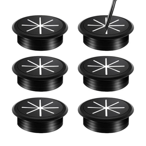Serplex® 6Pcs Desk Cable Grommets 2.36 inches Circular Cable Grommets Multi Cable Management Organizer Office Decorative Desk Grommets for Power Cords