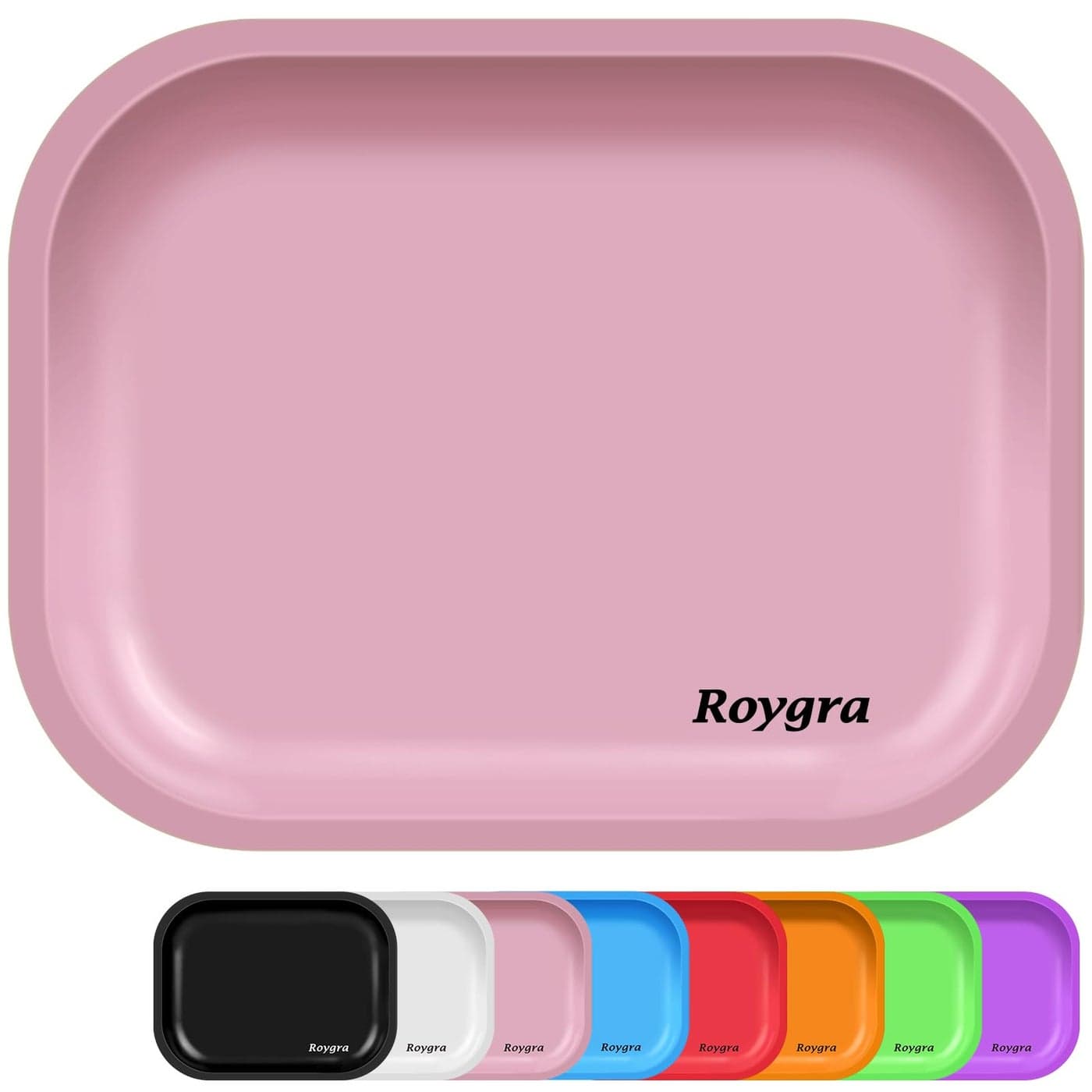 roygra Matte Metal Rolling Tray Smoking Accessories Decorative Tray Pink Medium 7 x 55