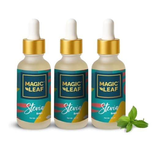 Magic Leaf Sugar Free Stevia Drops, 30 ml (Pack of 3), Natural Origin Sweetener with Stevia Leaf Extract, for Weight Watchers, Zero Calorie, Non GMO, Stevia Based Liquid Sweetener