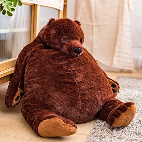 SNOWOLF Djungelskog Bear Giant Simulation Bear Toy Stuffed Animal Plush Doll Huge Cuddly Brown Teddy Bear for Home Decoration Valentines Birthday Gift 236 in60 cm