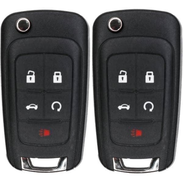 Replacement Flip Key Fob for Chevy Cruze Equinox Camaro Malibu Sonic Impala Buick Lacrosse Regal Verano Encore Allure GMC Terrain 20102021 Keyless Entry Remote Control 13504199 Pack of 2