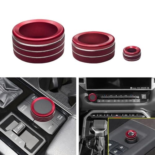 YUJIANQ Drive Model Tune Knob Ring for Toyota TundraSequoia 20222025 Volume Tune Knob Rearview Mirrors Knob Ring Red Big Applicable to 14inch Display