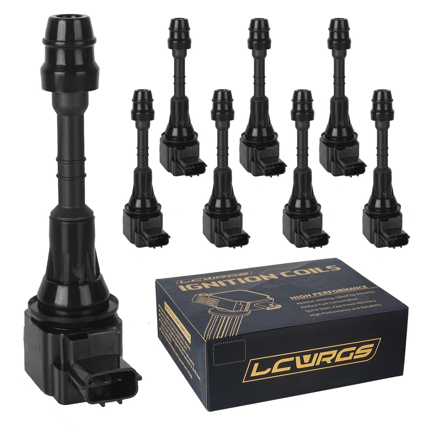 Set of 8 Ignition Coils for 56 V8 Nissan Titan Armada Infiniti QX56 2007 2008 2009 2010 2011 2012 2013 2014 2015 Coil Packs OE UF551