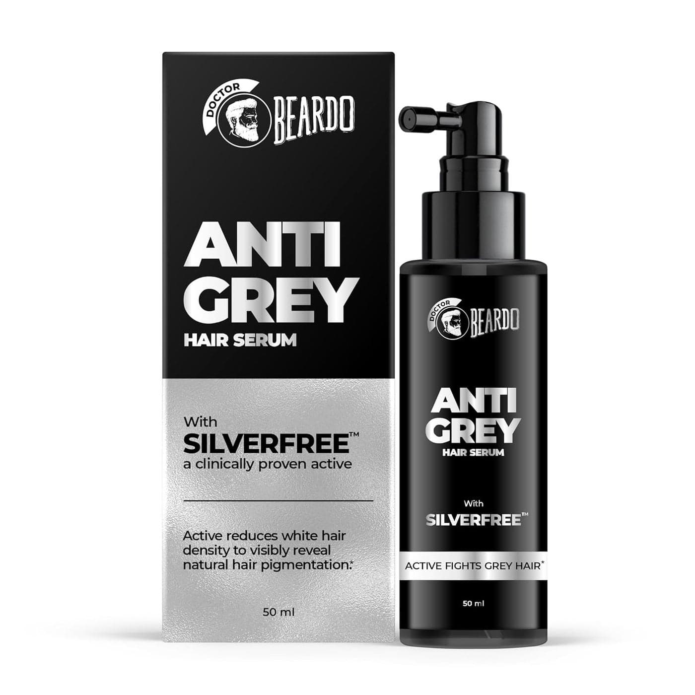 Beardo Grey Control Serum for Men 50 ml Also contains Amla Methi Rosemary Brahmi Bhringraj extracts for Hair Shine Lightweight and NonSticky
