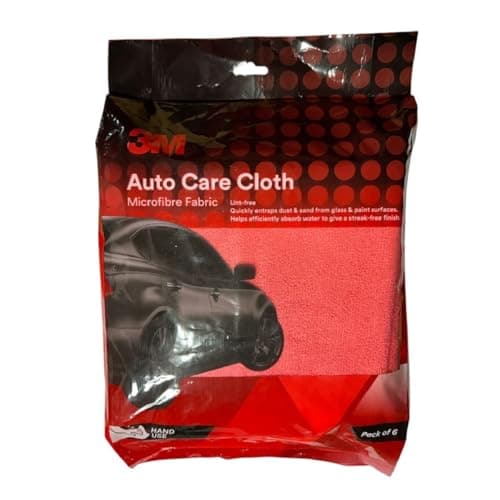 3M Auto Care Microfiber Multicolor Cloth, Multipurpose Car Cleaning Cloth, Streak & Lint Free (40.64cmX40.64cm Each, Pack of 6)