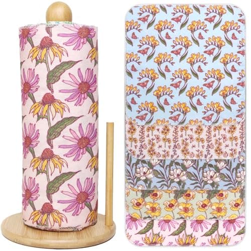 ROGITU 25 Pack Reusable Tissue Paperless Towel Roll Washable Cotton for Kitchen Towels Zero Waste Products Replacement Tissue (RT-H)