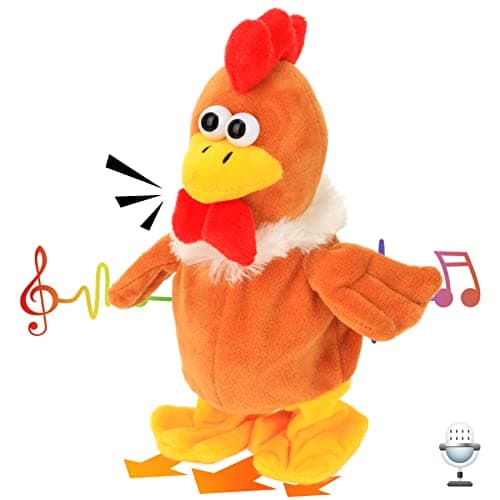 Hopearl Talking Chicken Repeats What You Say Walking Chick Electric Interactive Animated Toy Speaking Plush Buddy Gifts for Toddlers Thanksgiving Day 9