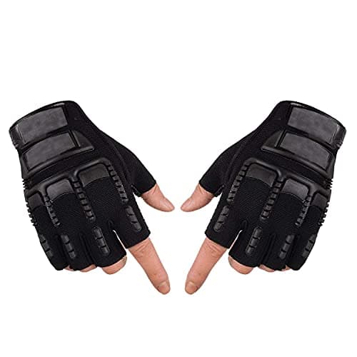 Navkar Crafts Unisex Rubber Anti Slip Bicycle Cycling/Riding/Sports/Outdoor Activities Half Finger Gloves (Black, Medium)