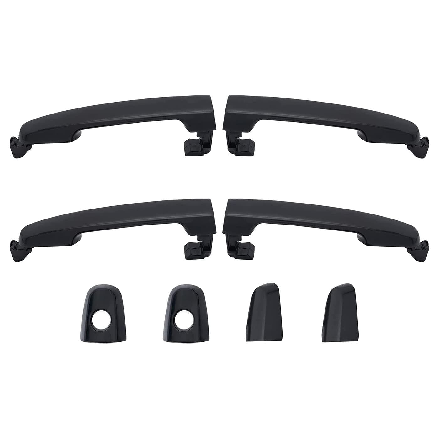 DEAL AUTO ELECTRIC PARTS Smooth Black Exterior Door Handle Kit 4pcs LeftRight FrontRear Side Compatible with Matrix Corolla Camry Highlander RAV4 Prius Vibe ES300 ES330 xA xB xD Yaris 69211AA010