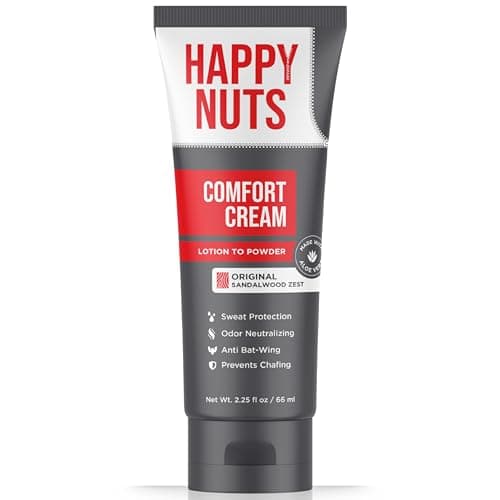 HAPPY NUTS Comfort Cream Deodorant For Men AntiChafing Sweat Defense Odor Control AluminumFree Mens Deodorant Hygiene Products for Mens Private Parts 225 oz Original Scent