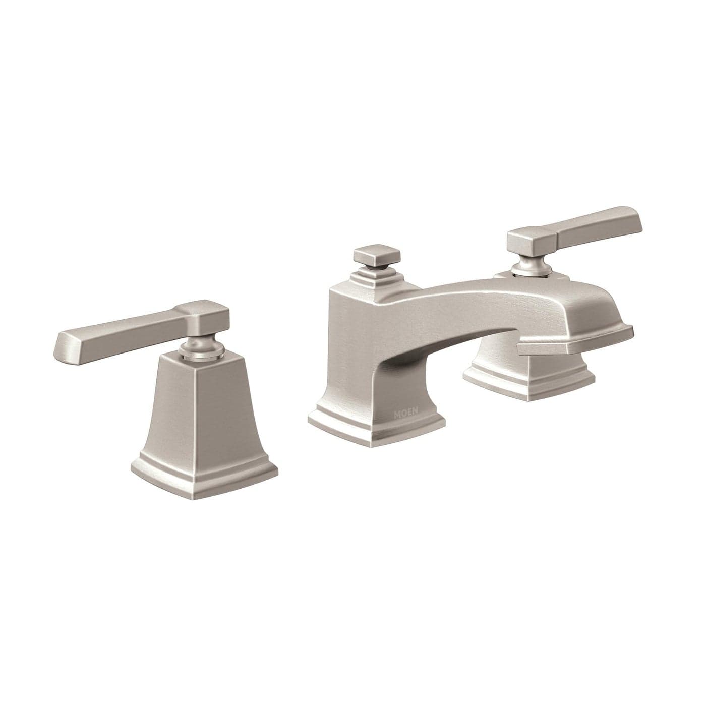 Moen Boardwalk Brushed Nickel TwoHandle High Arc Widespread Bathroom Sink Faucet for 3Hole Setups with Valve Included TV6220BN