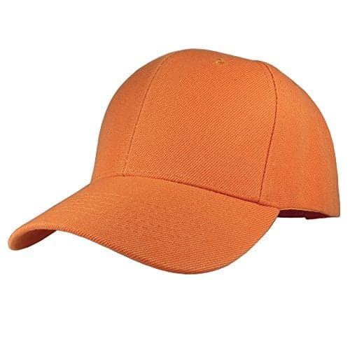 Gelante Adult Plain Baseball Cap Classic Adjustable Size for All Seasons. 20-001-Orange-1PC