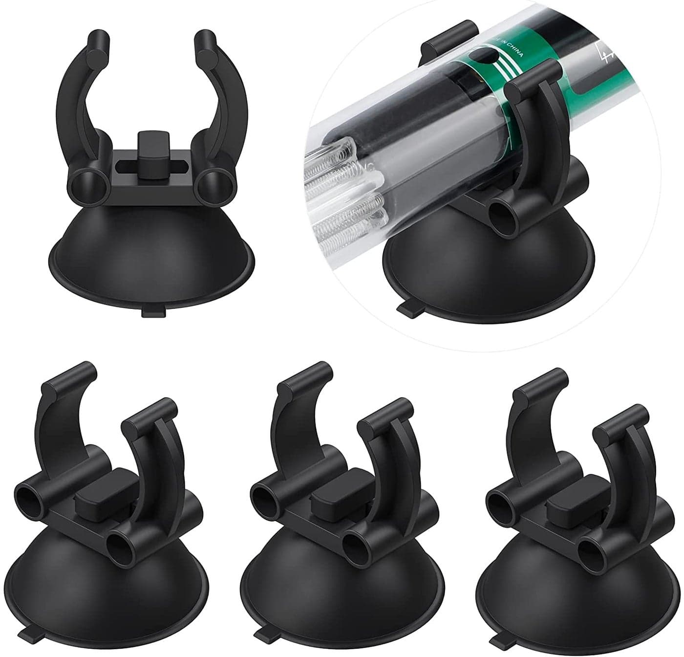 VAYINATO® Heater, Light Suction Cups Portable Standard Plastic Sucker Clamps, Airline Tube Clips for Fish Tank Aquarium (Pack of 4) by Petzlifeworld