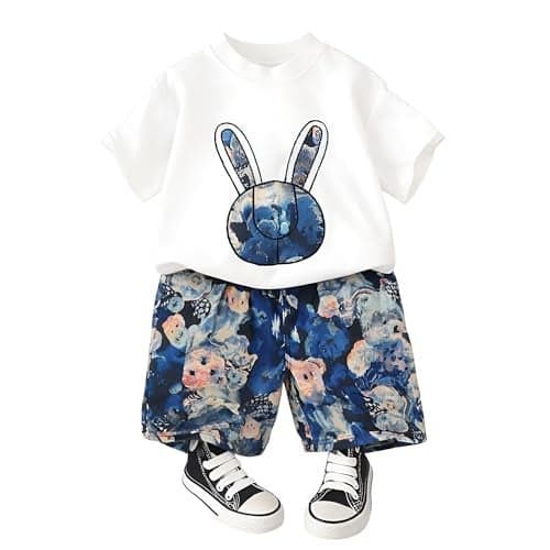 Googo Gaaga T-shirt and Short Set for Baby Boys & Baby Girls, Pure Cotton Printed Half Sleeves Clothing Set for Kids (4-5 Years)