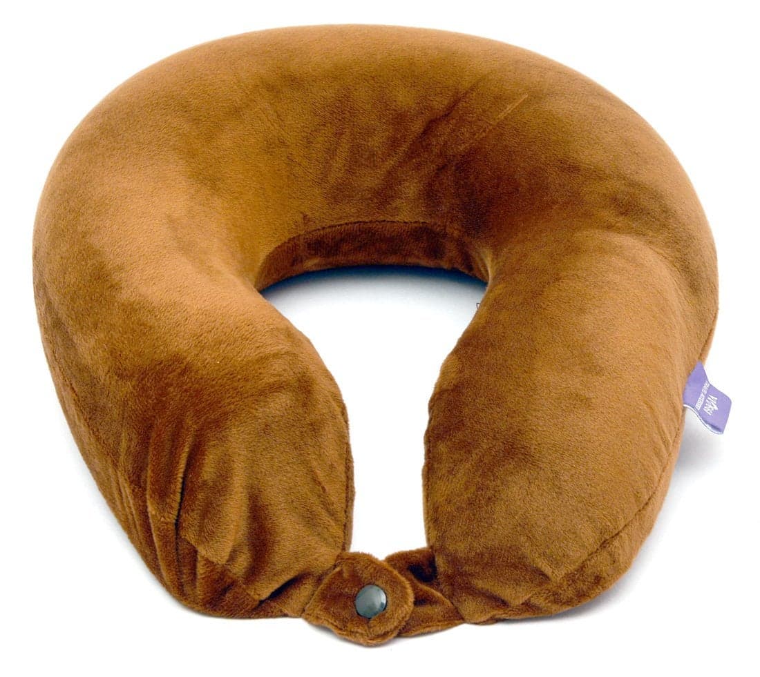 VIAGGI U Shaped Memory Foam Travel Neck Super Soft Orthopedic Cervical Pillows Brown