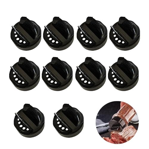 UtySty 10 Pack Spice Jars Cap Replacement 1-5/8 Inch Glass Spice Jars Shaker Lids Tops with Shaker and Pour Options for 4 oz Glass Jar with Spice Labels Round Square 4oz Empty Spice Containers