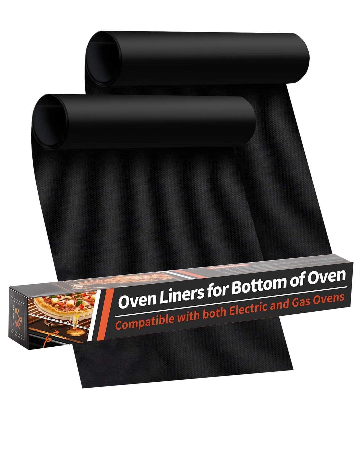 Oven Liners for Bottom of Oven 2 Pack Large Heavy Duty Oven Mats 17x 25 Reusable Matt Liner for Electric Gas Toaster Ovens Grills BPA PFOA Free Kitchen Essentials Black
