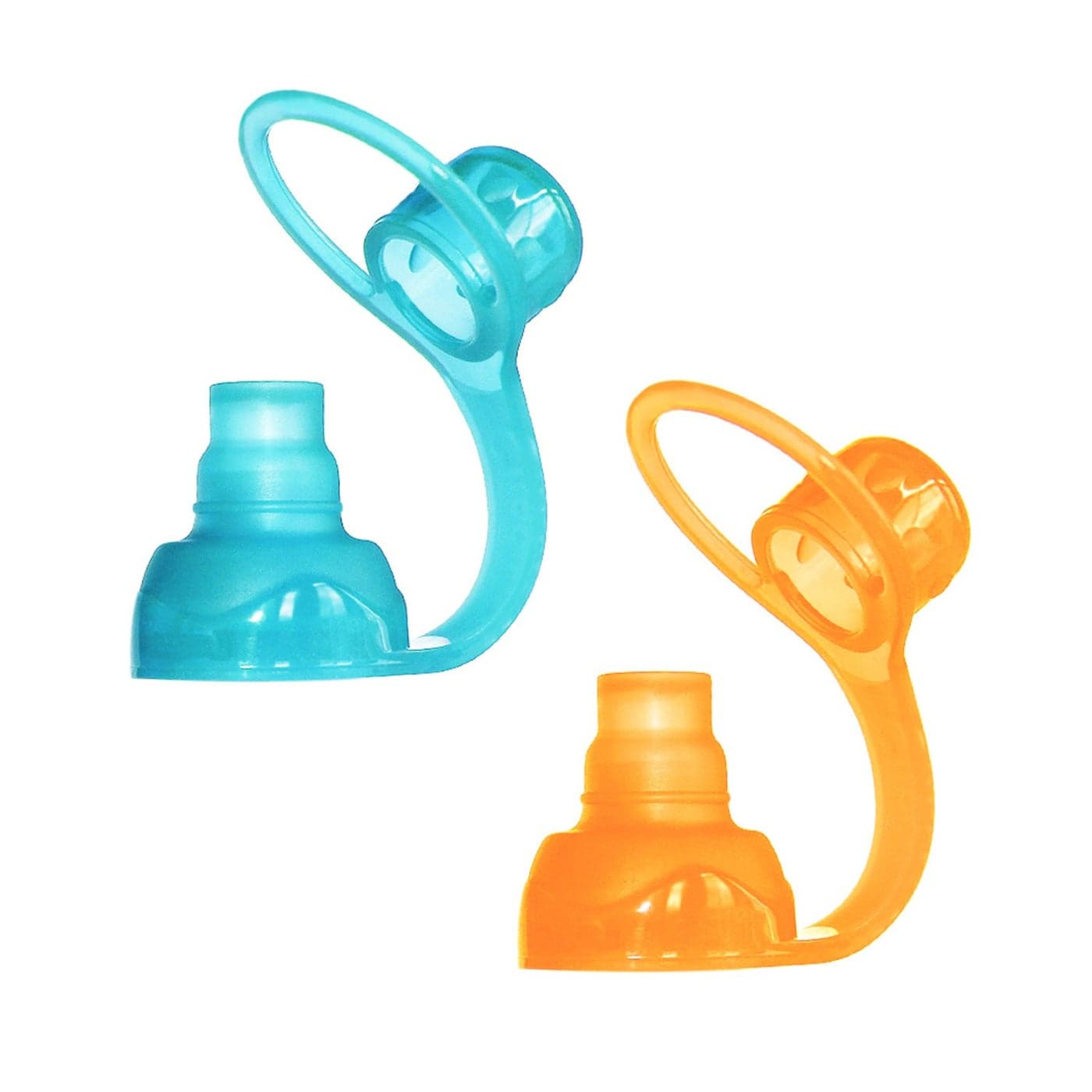 ChooMee SoftSip Food Pouch Top Baby Led Weaning No Spill Flow Control Valve Protects Childs Mouth 100 Silicone BPA Free 2CT Orange Aqua