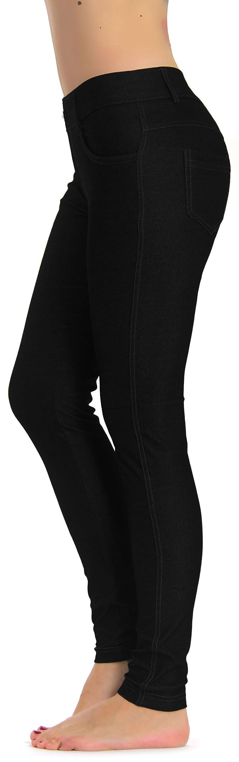 Prolific Health Womens Jean Look Jeggings Tights Yoga Many Colors Spandex Leggings Pants SXXL XXXLarge Black