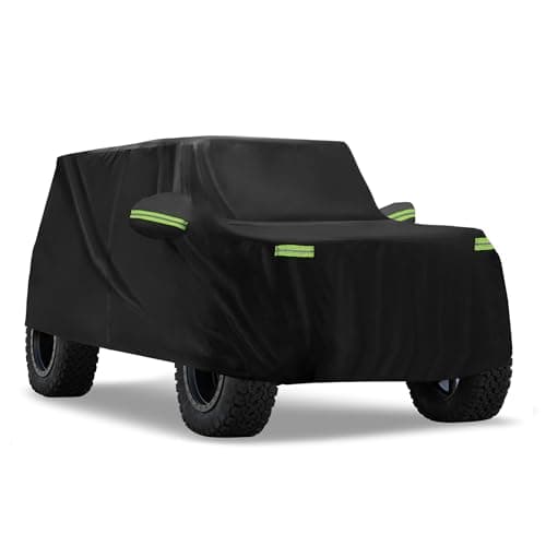ACROPIX Waterproof Car Cover for Ford Bronco 4 Door 2021-2023 Outdoor Full Car Cover All Weather Protection Rain Sun Protection with Zipper Black Car Parts