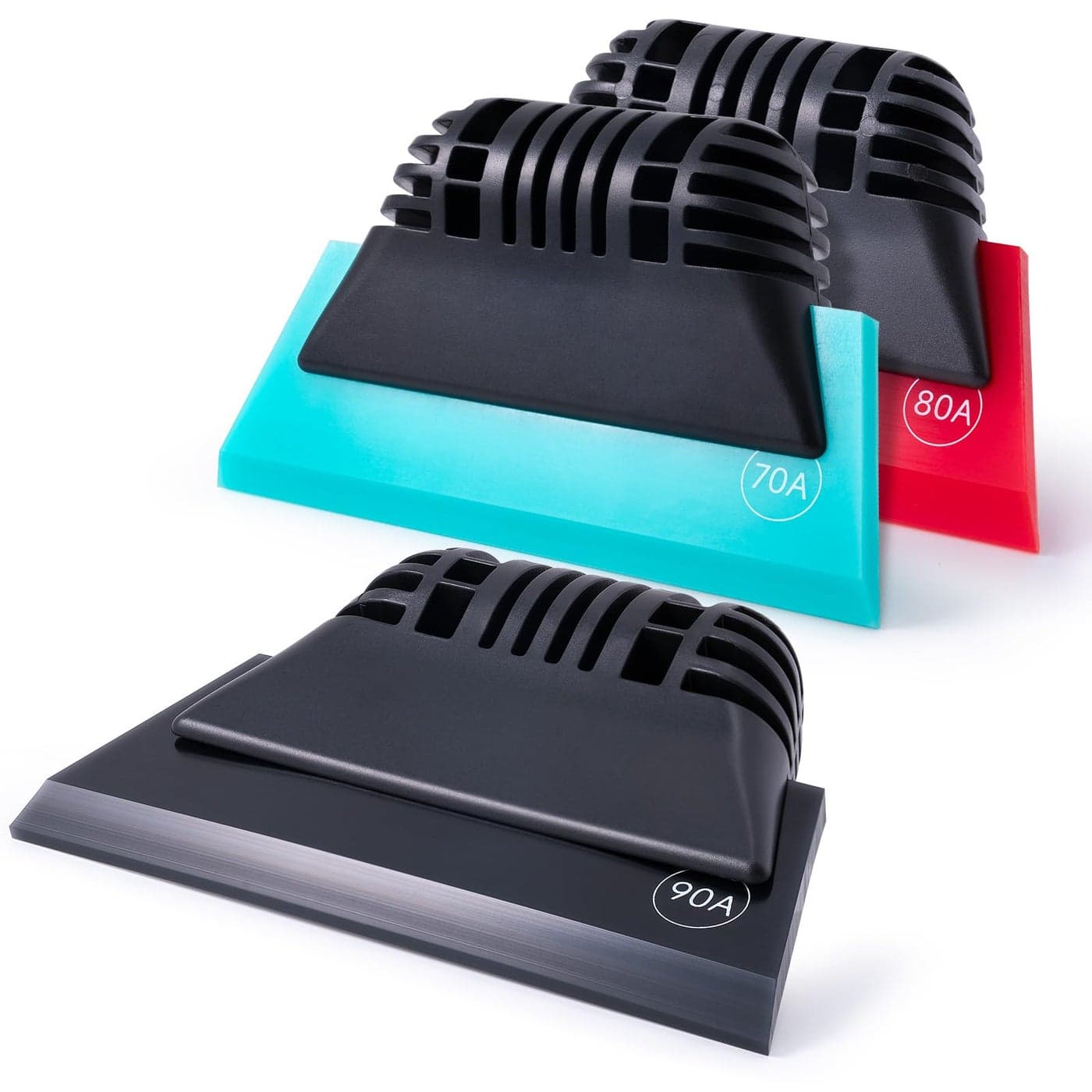 FOSHIO 3 Pack Different Hardness Small Squeegee Window Tint Squeegee NonSlip Handle Rubber PPF Squeegee Squeegee for Window Cleaning Shower Glass Door Car Windshield