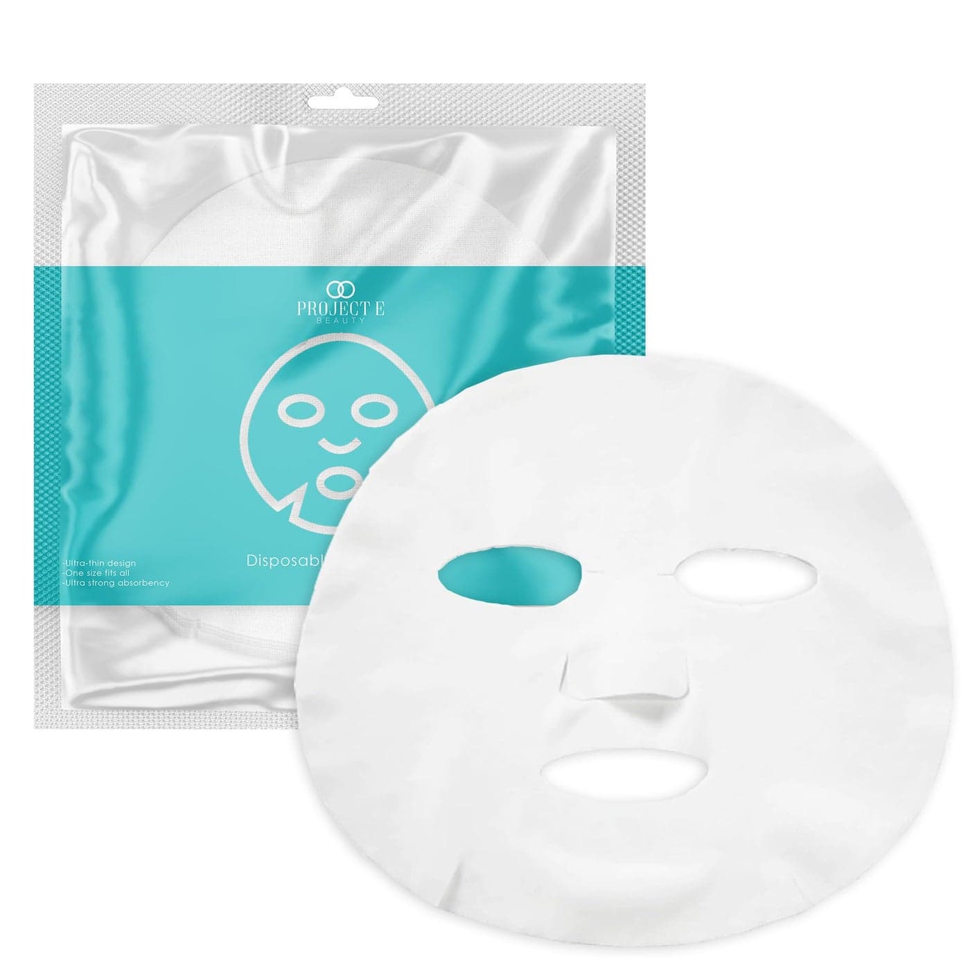 Project E Beauty 100pcs Disposable DIY NonWoven Face Mask Paper PreCut Facial Paper For Home Spa Salon Use Cosmetic Facial Paper for Toner Serum or Lotion 100 Face Mask Shaped