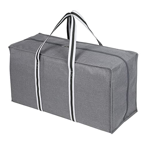 Double R Bags Jute Extra Large Heavy Duty Storage Bag (71x28x38 cm) – 1 Compartment Organizer Tote for Clothes, Blankets, Moving, Bedroom, Closet & Dorm – Pack of 6 (Grey)