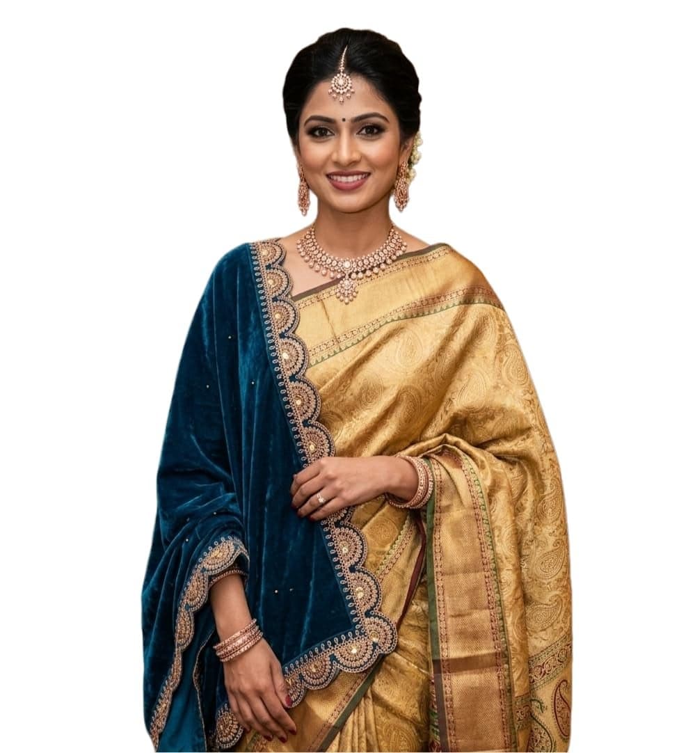 Navti Creations Women's Stole Dupatta/Shawl In Velvet With CutWork Design Embroidery Border (length -2.25m, Width-75cm) Border Width-5cm (Teal, 2.25m)