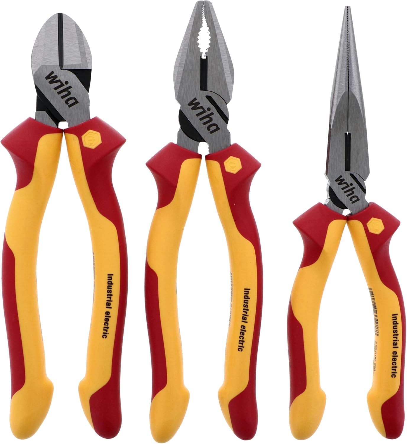 Wiha 32981 Insulated Industrial PliersCutters Set 3Piece