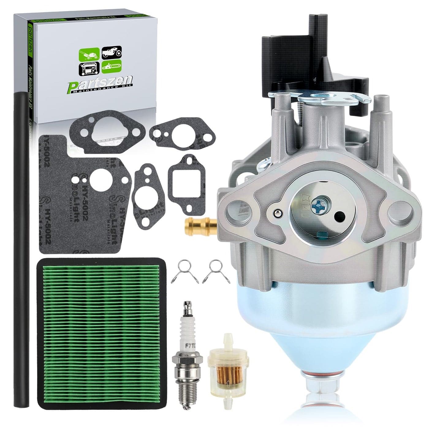 partszen 16100Z8B901 Carburetor Kit Auto Choke for Honda GCV160 Lawnmower GCV160LA0 GCV160LA1 HRR216K9 HRR216K10 HRR216K11 HRS216K5 HRS216K6 HRS216K7 Lawn Mower Parts Assy wAir Fuel Filter