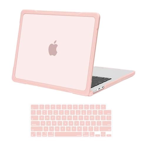 MOSISO Compatible with MacBook Air 13 inch Case M5 2026 M4 2025 M3 M2 20242022 A3449 A3240 A3113 A2681 2 in 1 Kit CrackResistant Hard Case with Soft TPU Bumper for MacBook Air 136 Pink